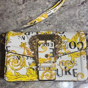 Versace Jeans Couture White and Yellow Crossbody Bag